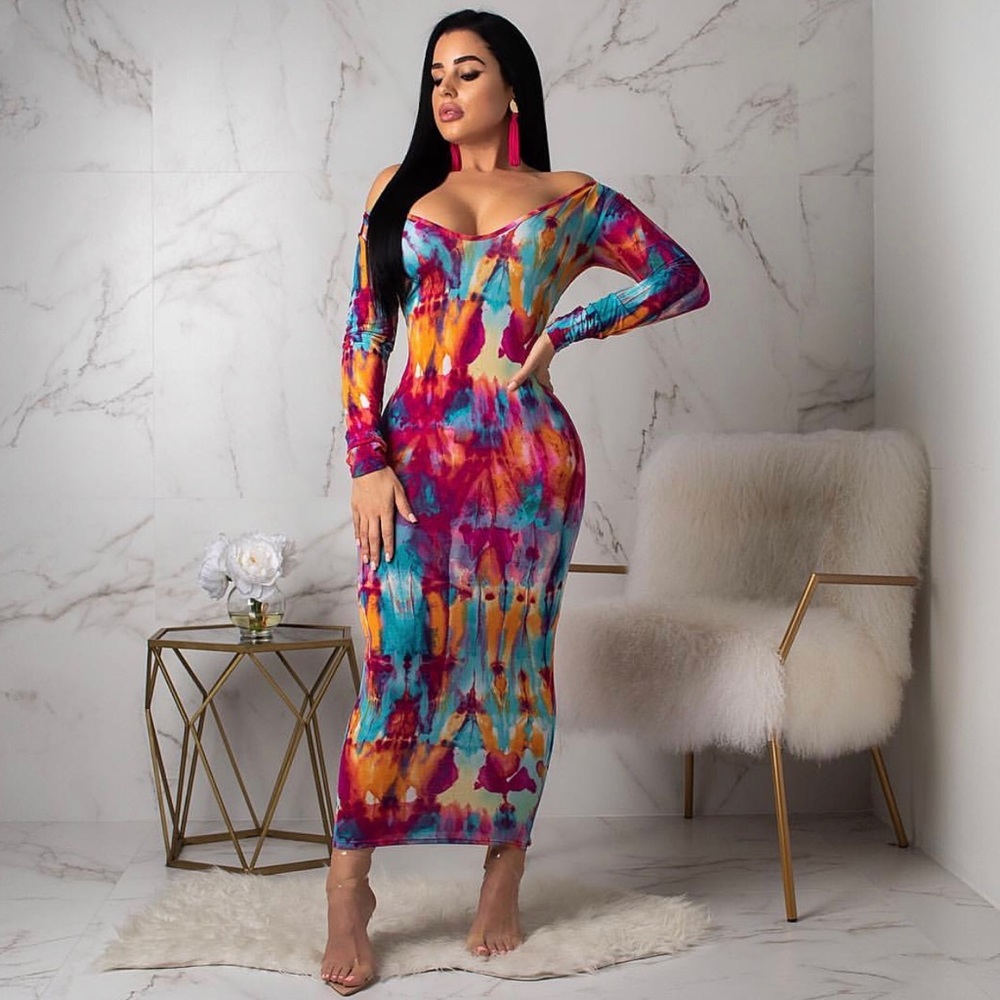 Multi color midi dress